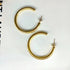 Shiny semicircle polishing plating titanium steel 18k gold plated ear studs