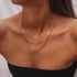 Doble solid color titanium steel plating gold plated layered necklaces