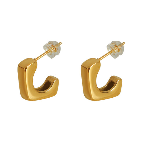 Classical style square c hoops earrings