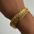 Titanium steel plating inlay zircon 18k gold plated bangle