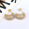 Gold plated ear studs zircon oval