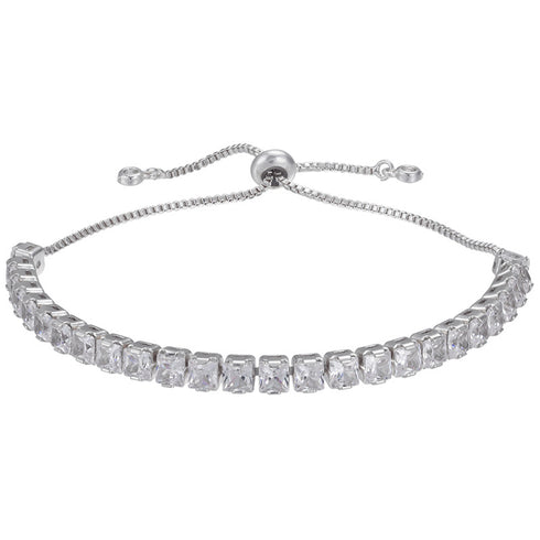 Square zircon bracelet geometric pull adjustable