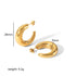 C shape polishing plating stainless steel 18k gold plated ear studs