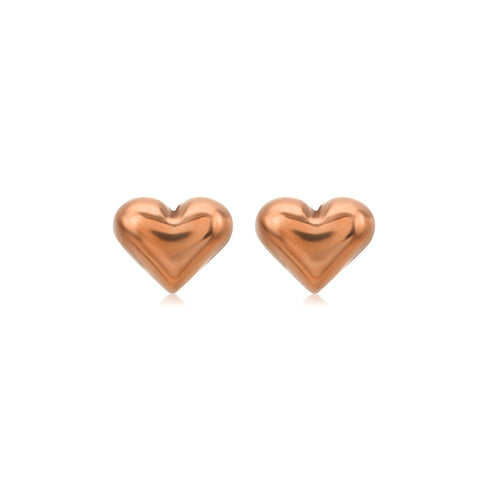 Heart shape stainless steel plating ear studs