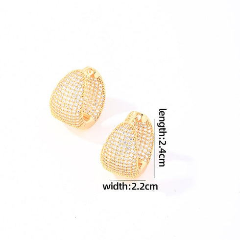 Luxurious inlay copper huggies