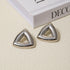 Classic Style Solid Color Plating Stainless Steel 18K Gold Plated Ear Studs