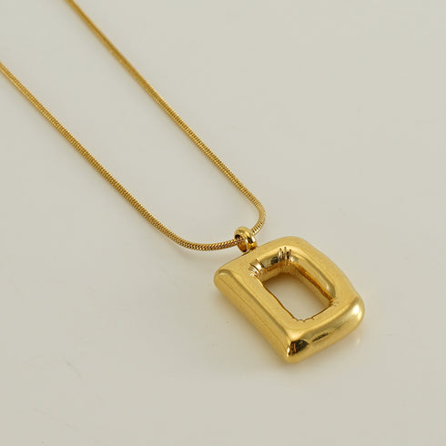 Stainless Steel 18K Gold Plated Casual Letter