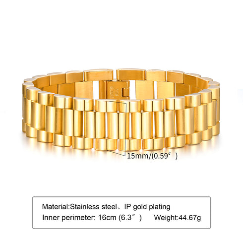 Solid color stainless steel plating inlay zircon 18k gold plated bracelets