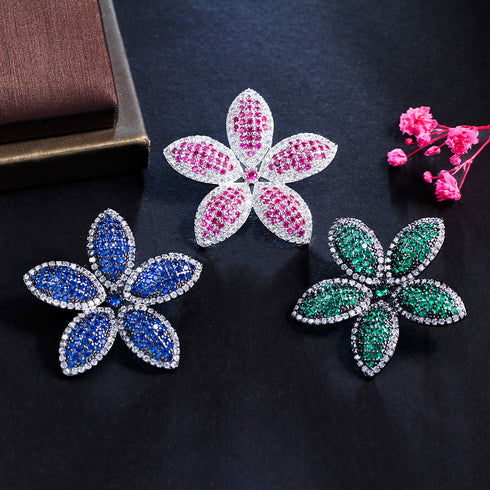 Elegant classical lady tropical plating ear studs