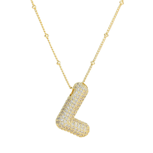 Style letter copper 18k gold plated pendant necklace in bulk
