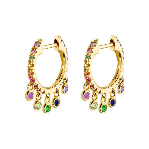 Huggies zircon 18k gold plated earrings