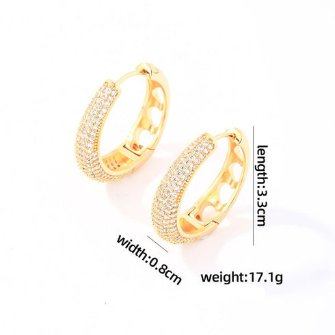 Luxurious inlay copper huggies