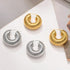 Fashion round titanium steel plating hoop earrings