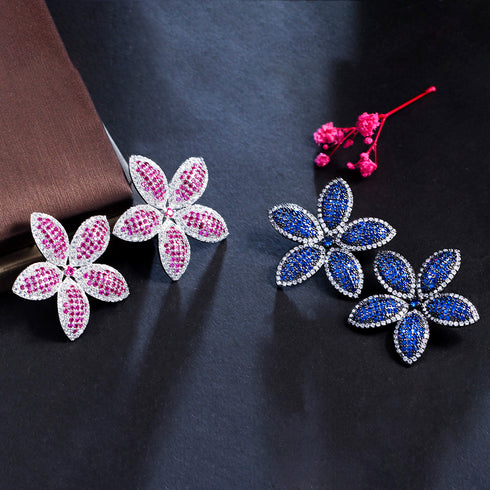 Elegant classical lady tropical plating ear studs