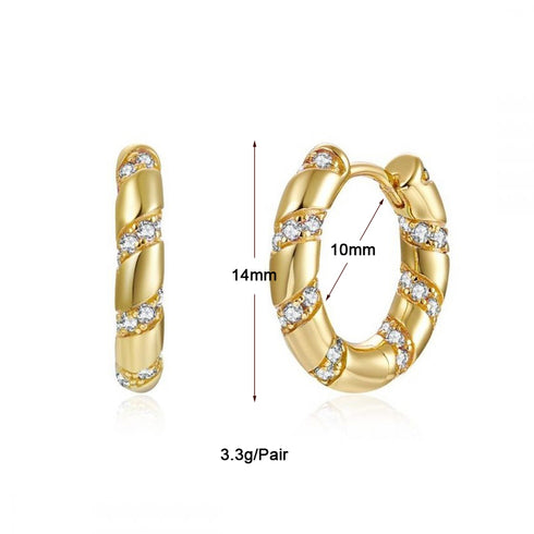 18k gold plated small huggies earrings
