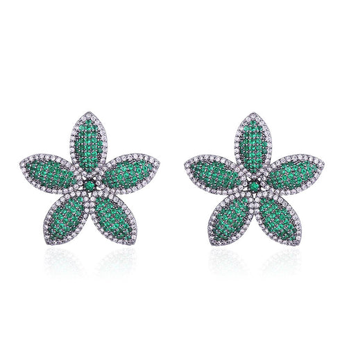 Elegant classical lady tropical plating ear studs