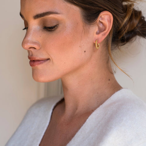 Streetwear twist plating inlay stainless steel zircon 18k