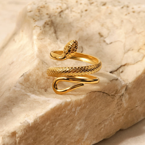 Snake stainless steel plating open ring