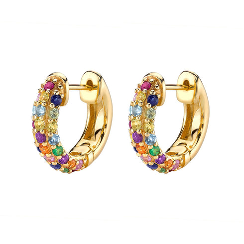 Huggies zircon 18k gold plated earrings