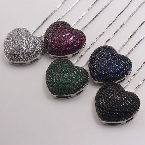 Style commute heart shape zircon white gold plated gold plated