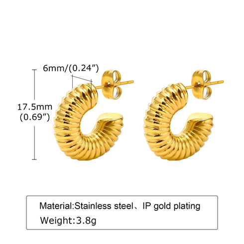 Fashion round titanium steel plating hoop earrings