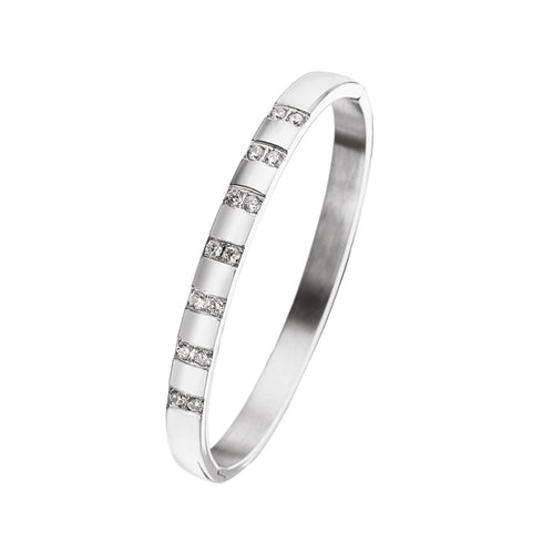 Titanium steel inlay zircon bangle