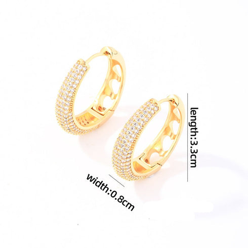 Luxurious inlay copper huggies