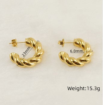 Twist titanium steel plating ear studs