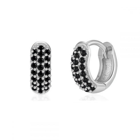 Round plating inlay copper zircon white gold plated gold plated earrings