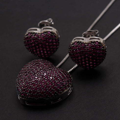 Style commute heart shape zircon white gold plated gold plated