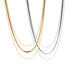 Solid color stainless steel plating 18k gold plated three layer necklace