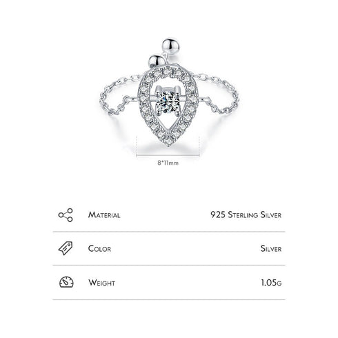 Shapes of silver inlay zircon rings