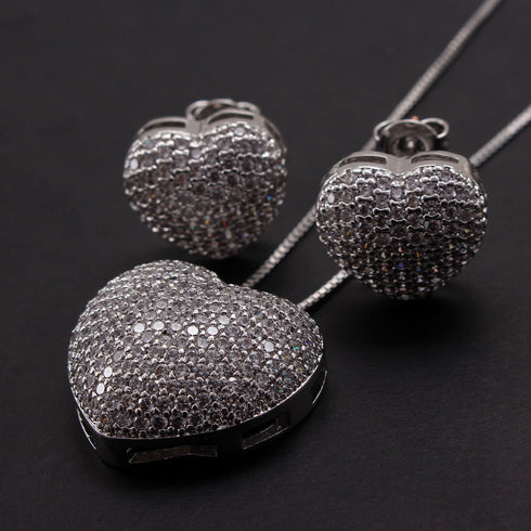 Style commute heart shape zircon white gold plated gold plated