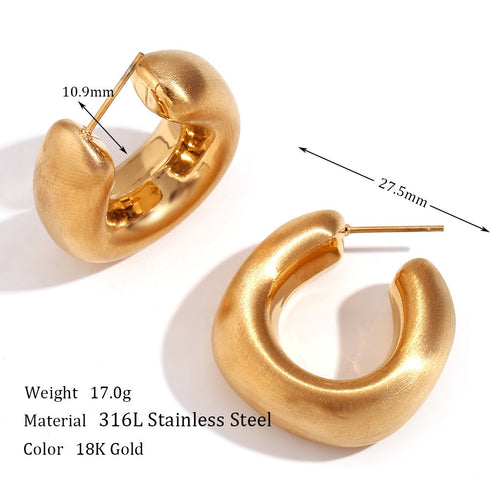 Style solid color plating stainless steel 18k gold plated ear cuffs