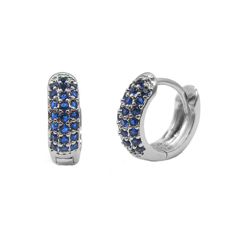 Round plating inlay copper zircon white gold plated gold plated earrings