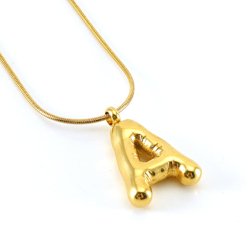 Stainless Steel 18K Gold Plated Casual Letter