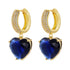 Elegant simple style heart shape 18k drop earrings