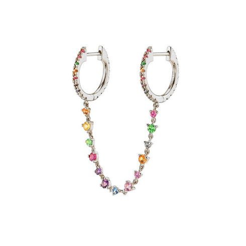 Huggies zircon 18k gold plated earrings