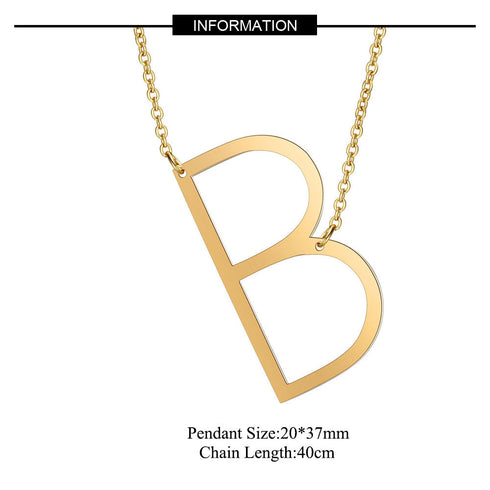 Initial stainless steel polishing plating hollow out 18k gold plated necklace