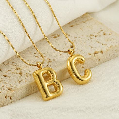 Stainless Steel 18K Gold Plated Casual Letter