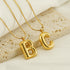 Stainless Steel 18K Gold Plated Casual Letter