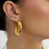 C shape polishing plating stainless steel 18k gold plated ear studs