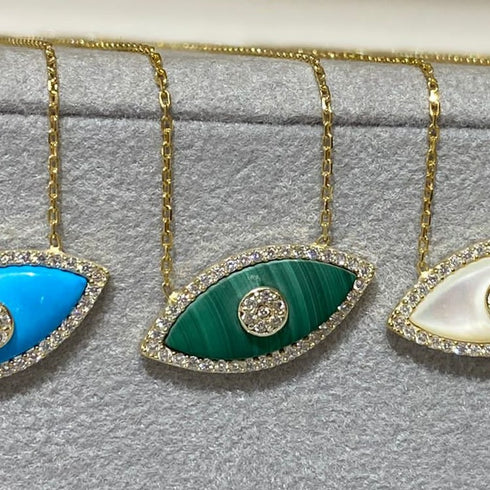 Eye titanium steel plating 18k gold plated