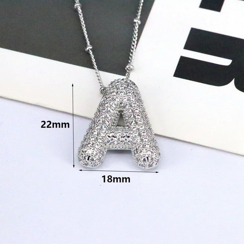 Letter plating silver plated pendant necklace