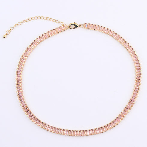 Sweet Solid Color Zircon Necklace