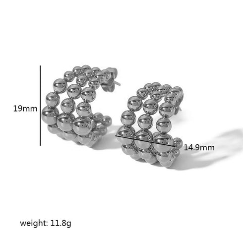 Style c shape plating stainless steel ear studs