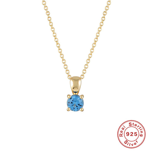 Sterling silver plating zircon pendant necklace