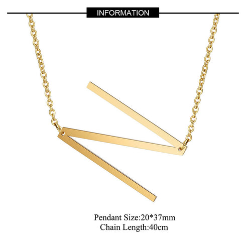 Initial stainless steel polishing plating hollow out 18k gold plated necklace