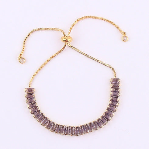 Fashion geometric inlay zircon bracelets