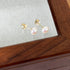 Elegant glam round inlay pearl pearl ear studs